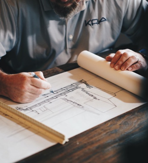 Man doing a technical drawing 