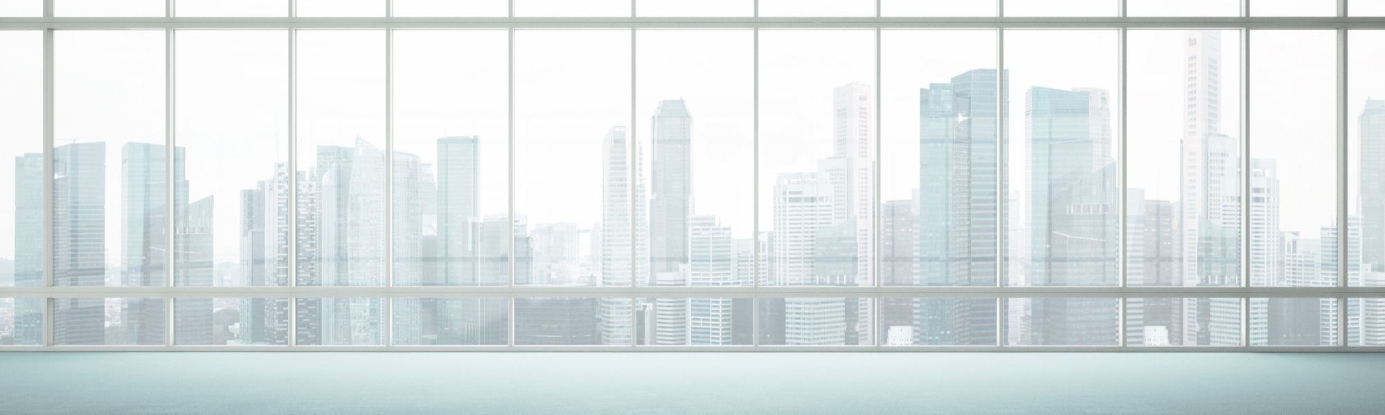 View of skyscrapers from an office window