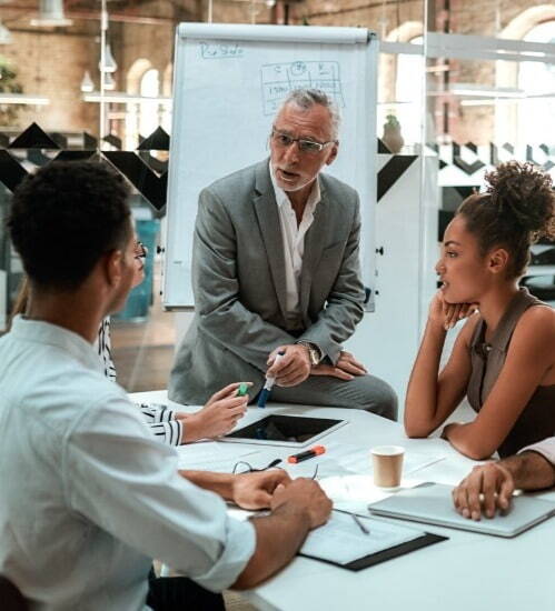 A team meeting in an office