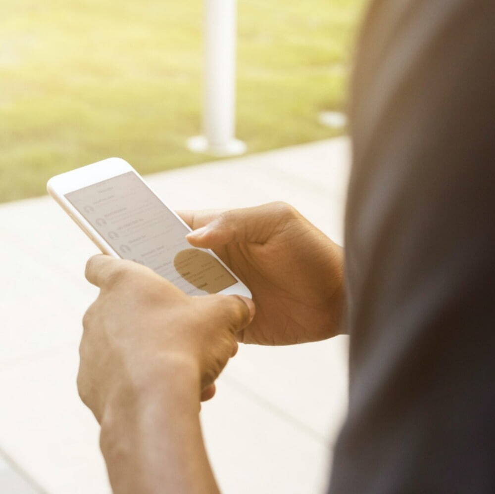 close up of someone on their mobile phone