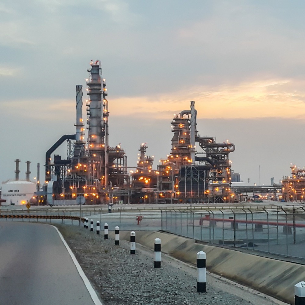 image of a power station at dusk 