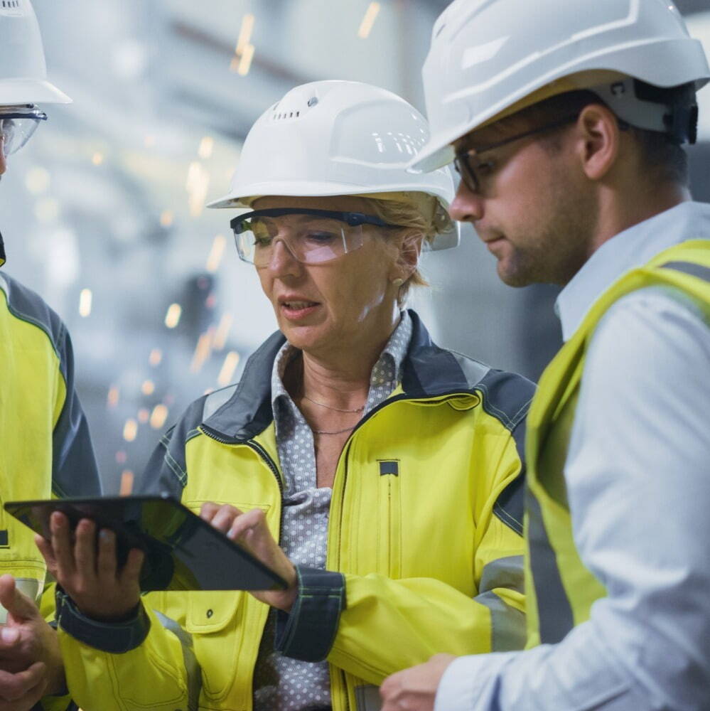 engineer using equipment 